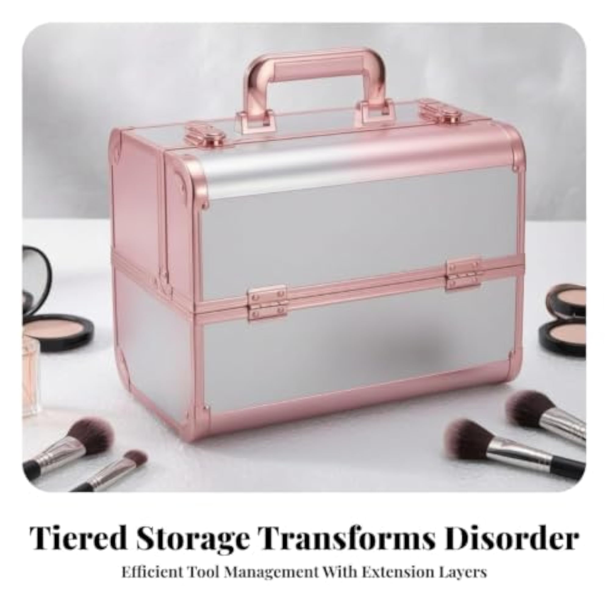 Professional Makeup Case with Fold-Out Trays
